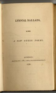 Lyrical Ballads by Wordsworth and Coleridge