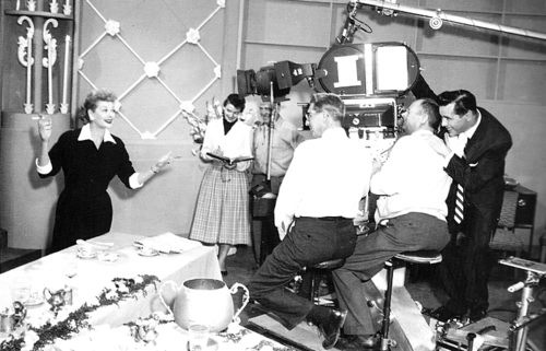 Lucy with Desi behind the camera