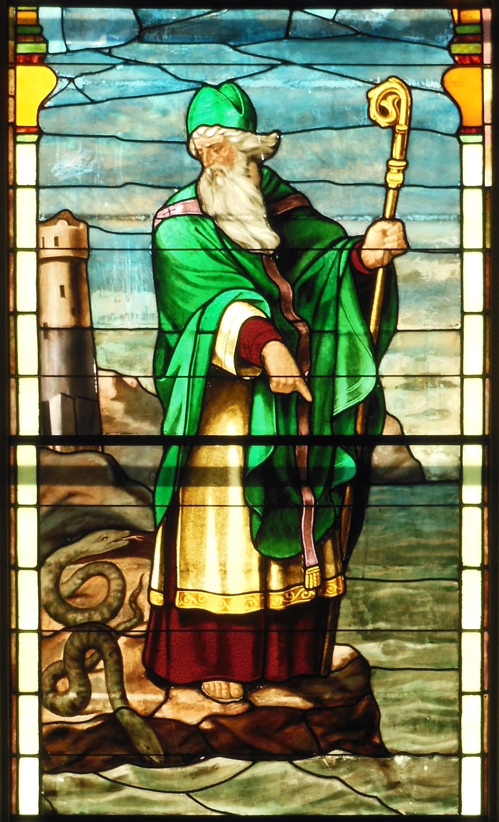 St. Patrick Snakes Stained Glass