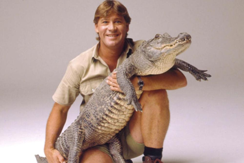 Steve Irwin with crocodile